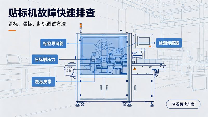 贴标机常见故障解决方案：歪标、漏标、断标调试方法