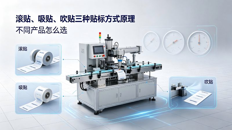 滚贴、吸贴、吹贴三种贴标方式原理：不同产品怎么选