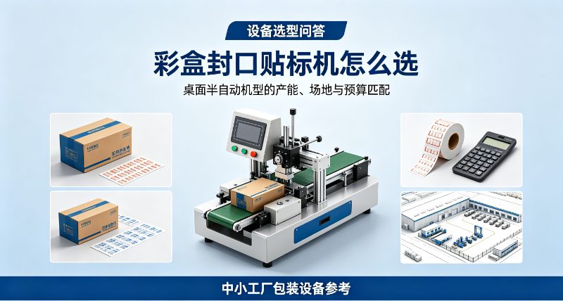 中小工厂彩盒封口贴标机选型问答：桌面半自动机型如